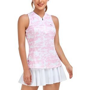 Sleeveless 1/4 Zip Collarless Racerback Tank, SZ XXL, 4I-147T007